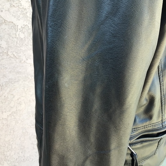 Black Faux Leather Jacket - Picture 9 of 11